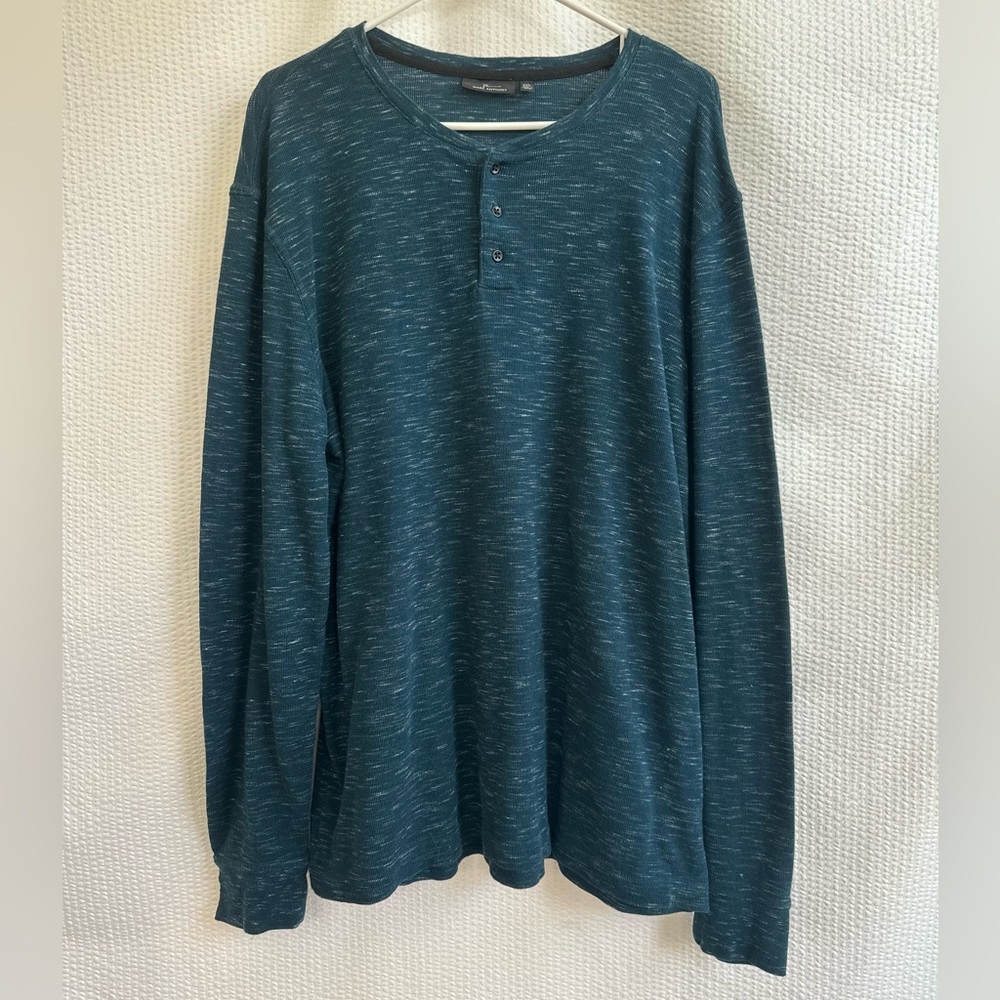 Marc Anthony Men’s Blue Long Sleeve Henley Shirt Size: XXL